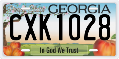 GA license plate CXK1028
