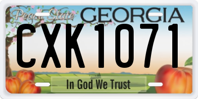 GA license plate CXK1071