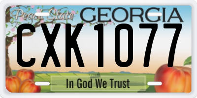 GA license plate CXK1077