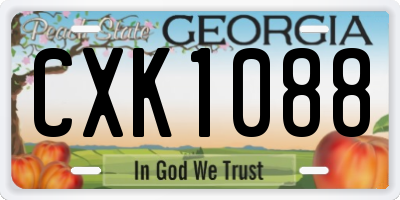 GA license plate CXK1088