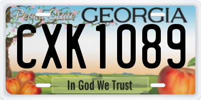 GA license plate CXK1089