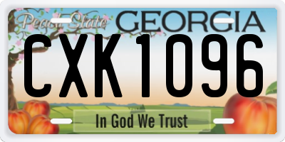GA license plate CXK1096