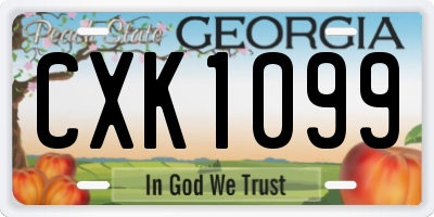 GA license plate CXK1099