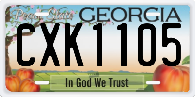 GA license plate CXK1105