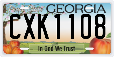 GA license plate CXK1108