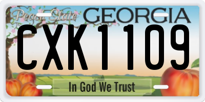 GA license plate CXK1109