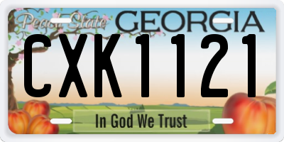 GA license plate CXK1121
