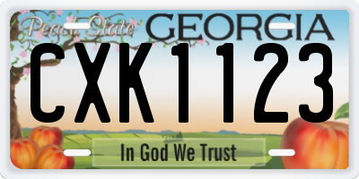 GA license plate CXK1123