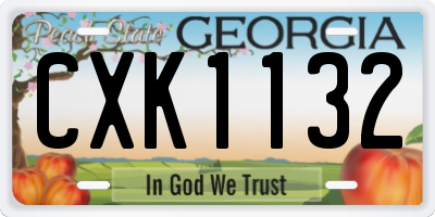 GA license plate CXK1132