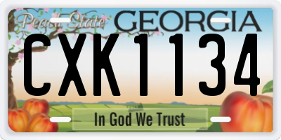 GA license plate CXK1134