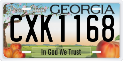 GA license plate CXK1168