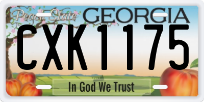 GA license plate CXK1175