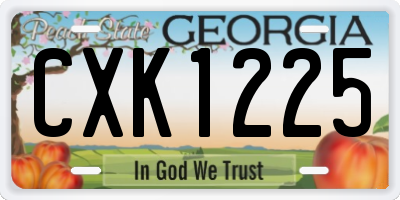 GA license plate CXK1225