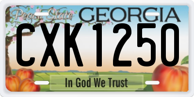 GA license plate CXK1250