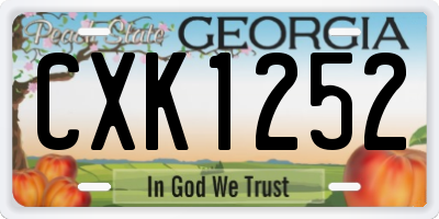GA license plate CXK1252