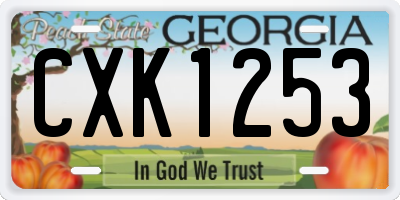 GA license plate CXK1253