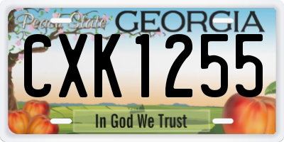 GA license plate CXK1255