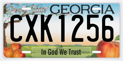 GA license plate CXK1256