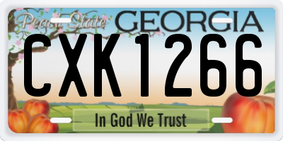 GA license plate CXK1266