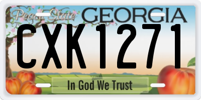 GA license plate CXK1271