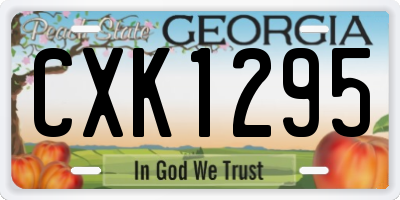 GA license plate CXK1295