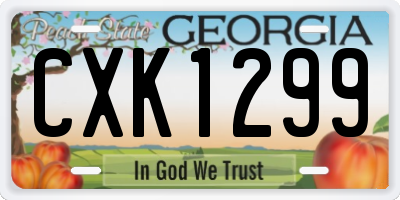 GA license plate CXK1299