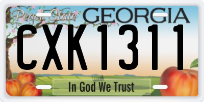 GA license plate CXK1311