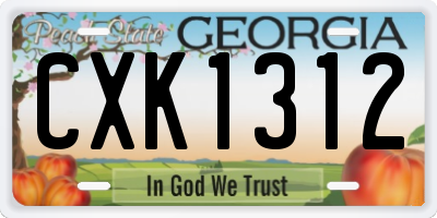 GA license plate CXK1312