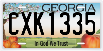 GA license plate CXK1335