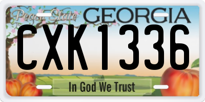 GA license plate CXK1336