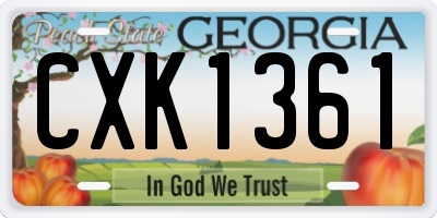 GA license plate CXK1361