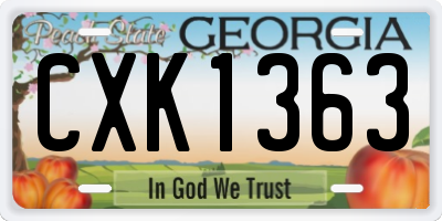 GA license plate CXK1363