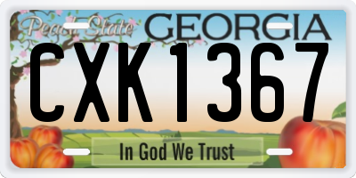 GA license plate CXK1367