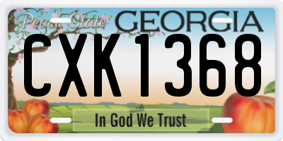 GA license plate CXK1368