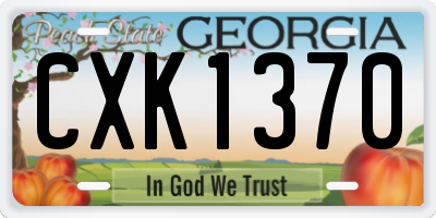 GA license plate CXK1370