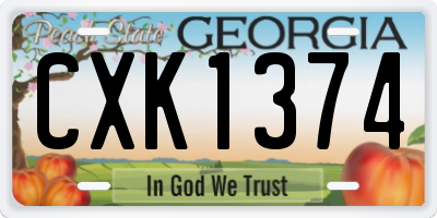 GA license plate CXK1374