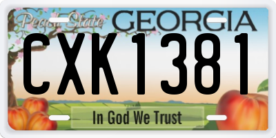 GA license plate CXK1381