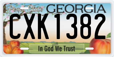 GA license plate CXK1382