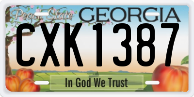 GA license plate CXK1387