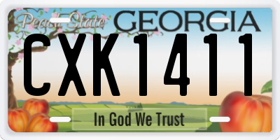GA license plate CXK1411