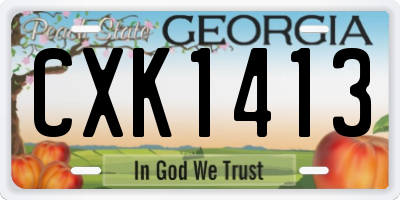 GA license plate CXK1413