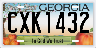 GA license plate CXK1432