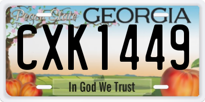 GA license plate CXK1449
