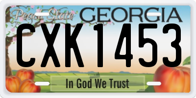 GA license plate CXK1453