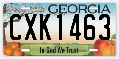 GA license plate CXK1463