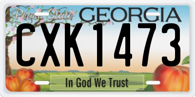 GA license plate CXK1473