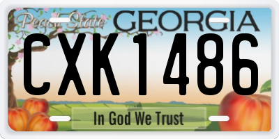 GA license plate CXK1486