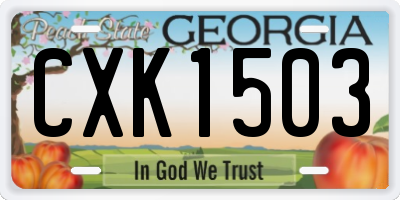 GA license plate CXK1503