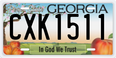 GA license plate CXK1511