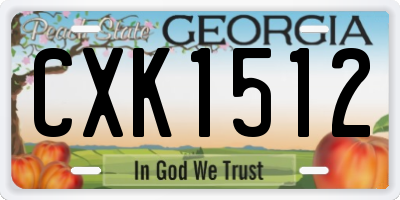 GA license plate CXK1512